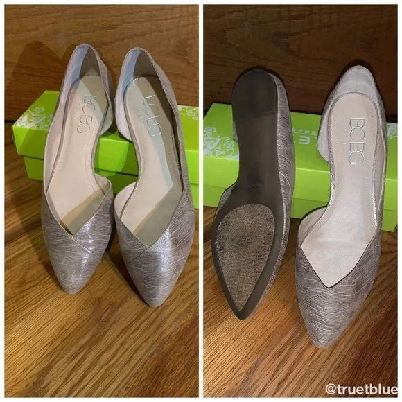 BCBG Paris Metallic D’Orsay Flats Sz 9.5 - Picture 4 of 8